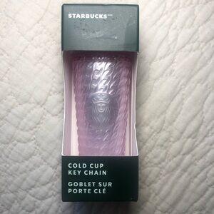 STARBURCKS New Pink Soft Touch Chain Link Cold Cup Mini Keychain